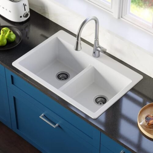 white drop in kitchen sink